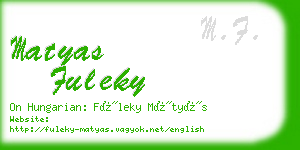 matyas fuleky business card